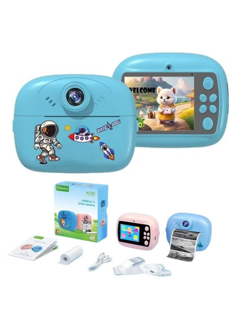 SmartBarry KC02 Kids Instant Print Camera – Dual Lens, Video, MP3 & Fun Learning Toy