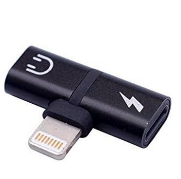 2-In-1 Lightning Earphone And Charger Connector With Pouch