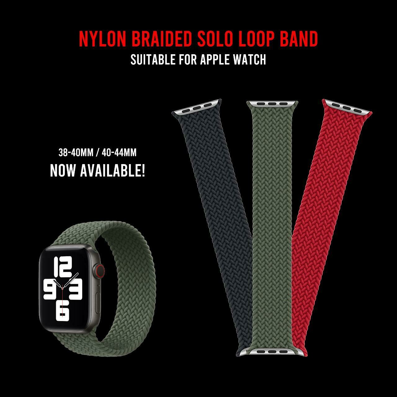 Nylon Braided Solo Loop for 44/49mm Apple Watch