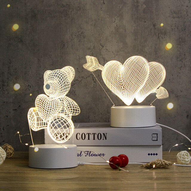 Creative Custom LED Nightlights Novelty 3D Illusion Night Light Acrylic Table Lamp