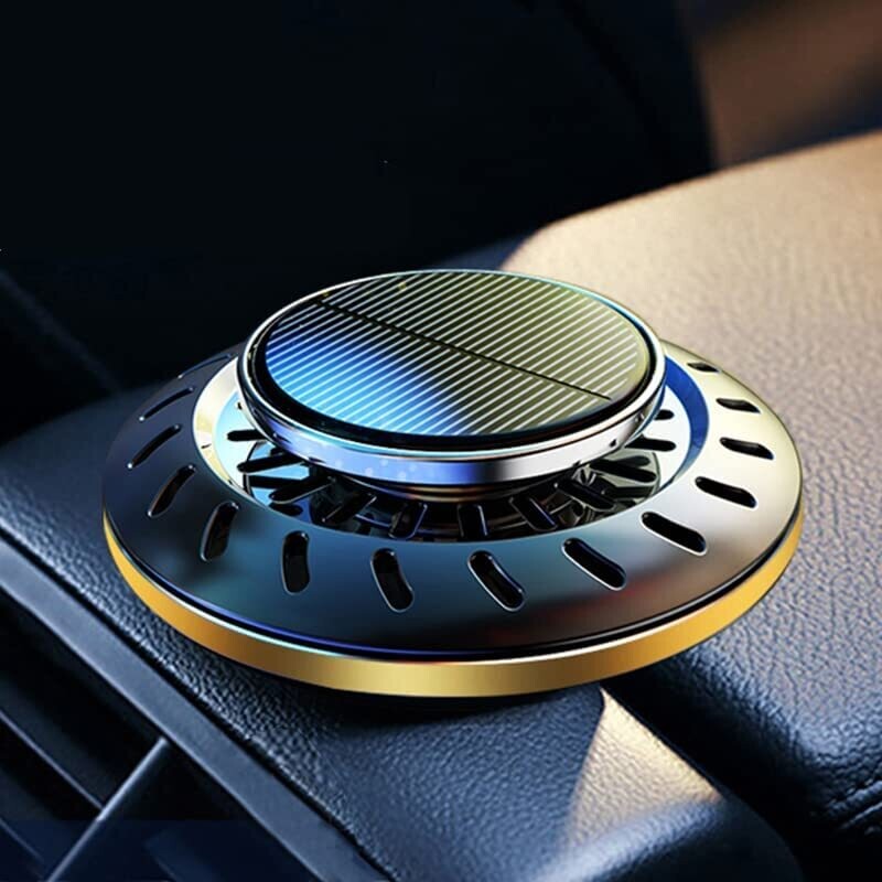 Car Air Freshener Solar Rotating Aromatherapy 2Pcs Combo