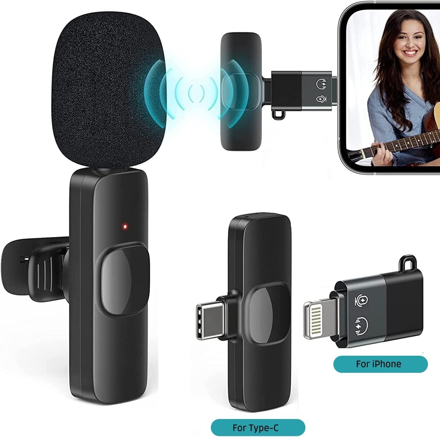 Wireless Microphone for iPhone & Android – Clear Sound