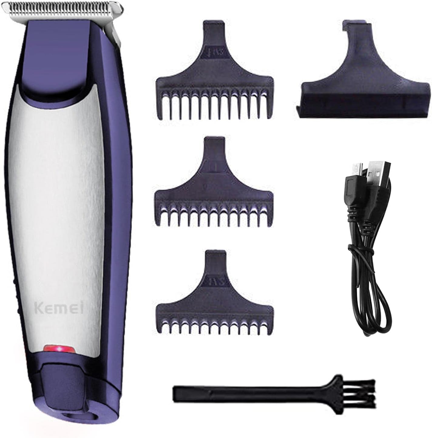 KEMEI Waterproof Cordless Hair Trimmer – Rechargeable Self-Cut Clippers for Men