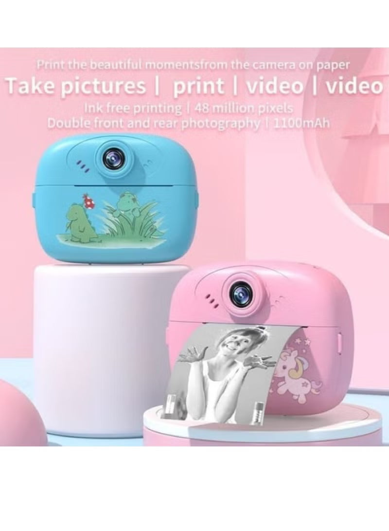 SmartBarry KC02 Kids Instant Print Camera – Dual Lens, Video, MP3 & Fun Learning Toy