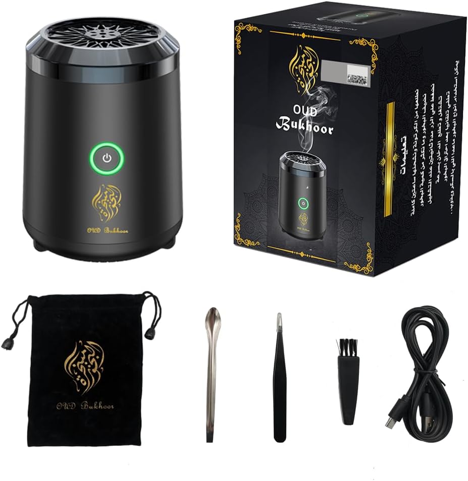 Arabic Electric Oud Bakhoor Burner – Rechargeable Aroma Diffuser for Home & Travel