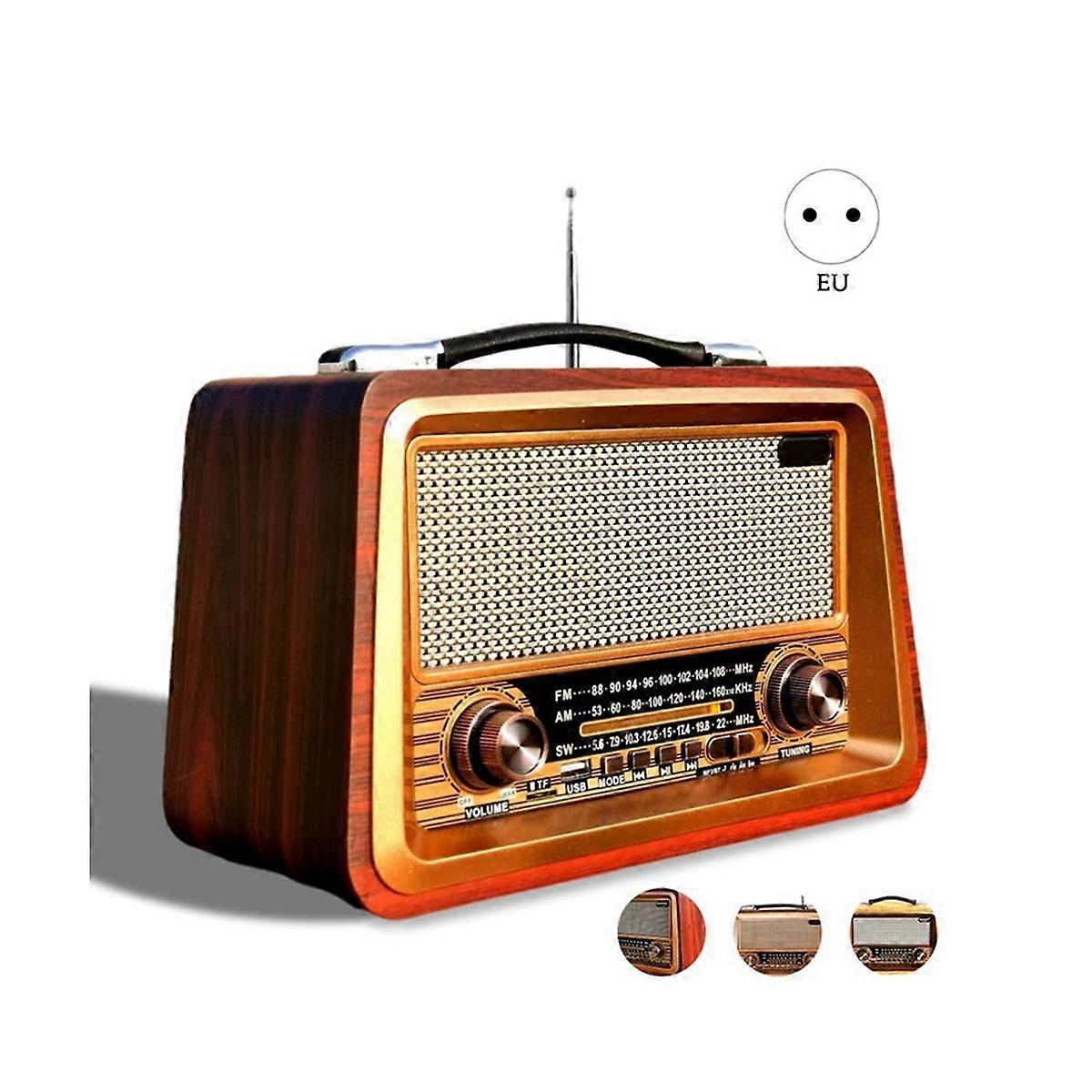 Retro Portable Bluetooth Speaker – AM/FM Radio Receiver with USB & TF Playback