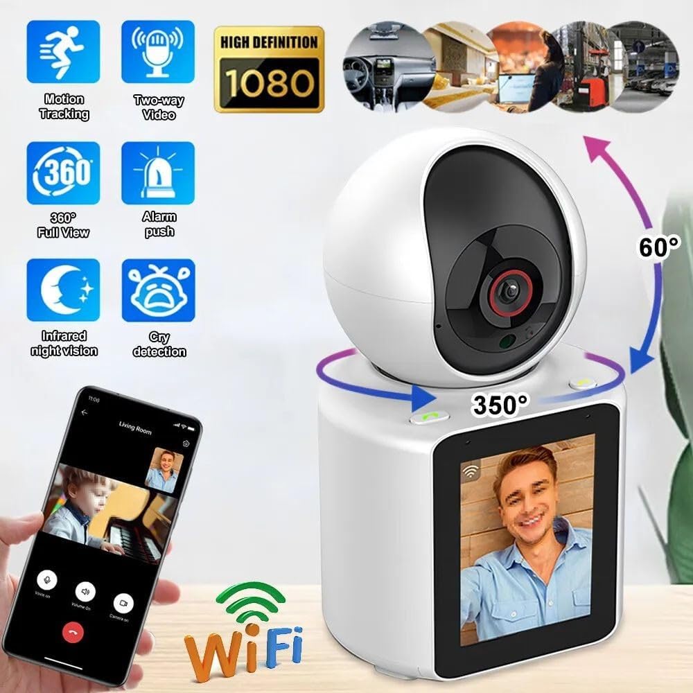 Two-Way Video Calling Smart WiFi Camera – 1080P HD, Infrared Night Vision, Baby Monitoring