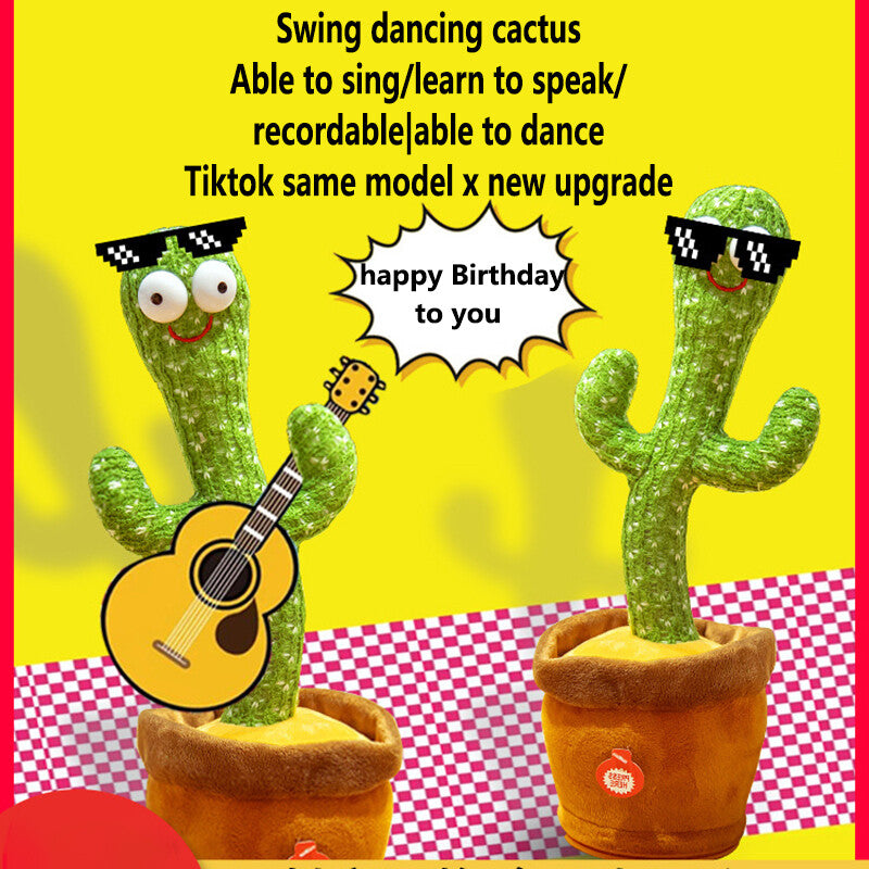 2 Pcs Dance Cactus Doll _Talking Singing Music &Dancing