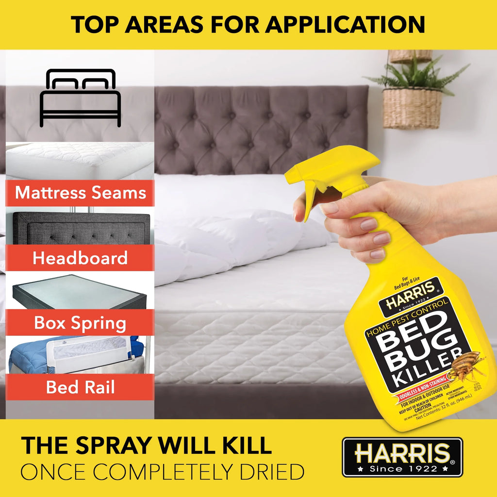 Harris Bed Bug Killer Spray – Odorless, Non-Staining, Fast & Effective Bed Bug Treatment – UAE