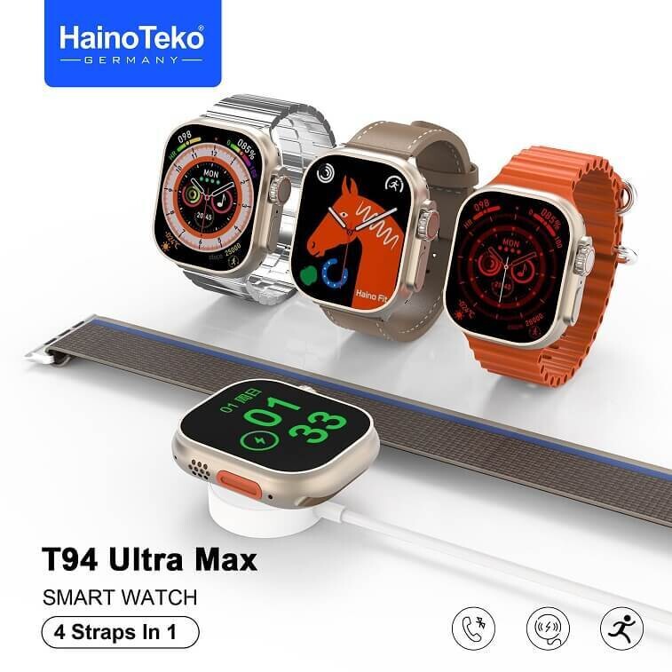 Haino Teko German C8 Smartwatch with 3 Straps