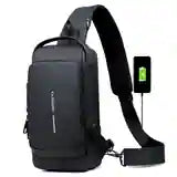 Crossbody Travel Sling Backpack with USB Charging Port