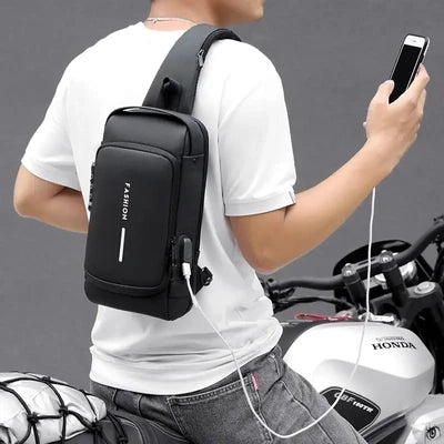 Crossbody Travel Sling Backpack with USB Charging Port