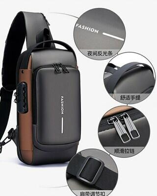 Crossbody Travel Sling Backpack with USB Charging Port