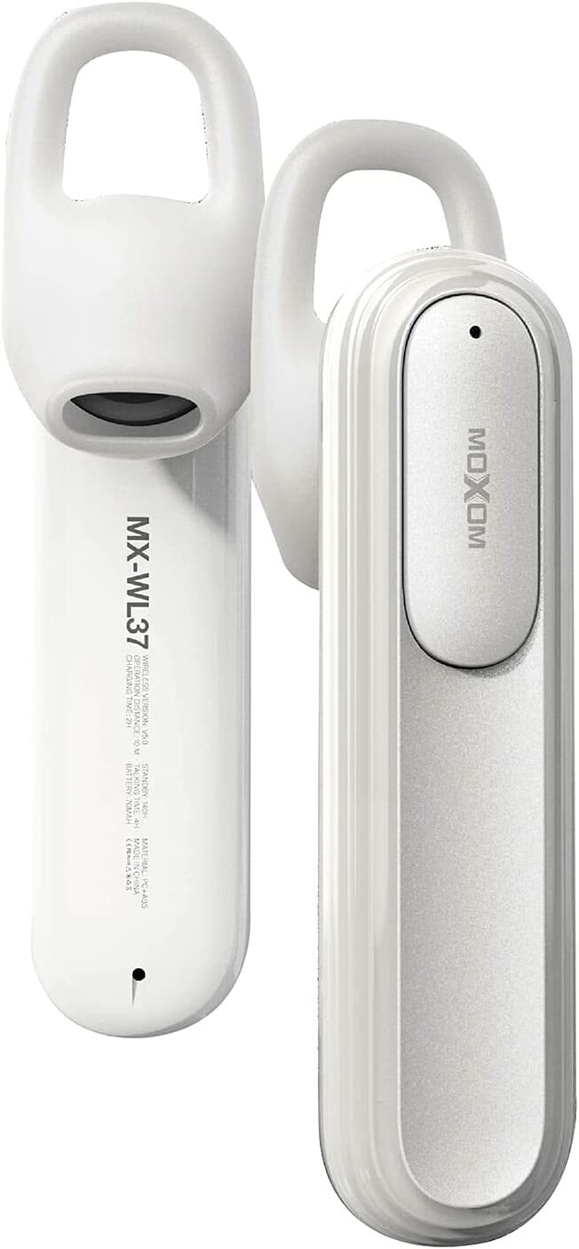 Moxom MX-WL37 In Ear Bluetooth Hi Quality Sound Headset - White