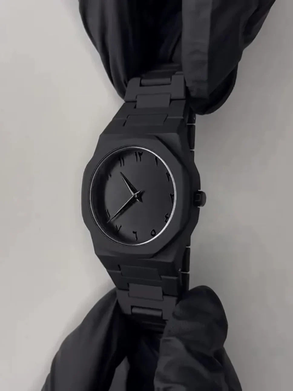 Aura Men’s Analog Watch with Arabic Numerals – 2-Piece Combo (Matte Black) | Free Delivery UAE | COD