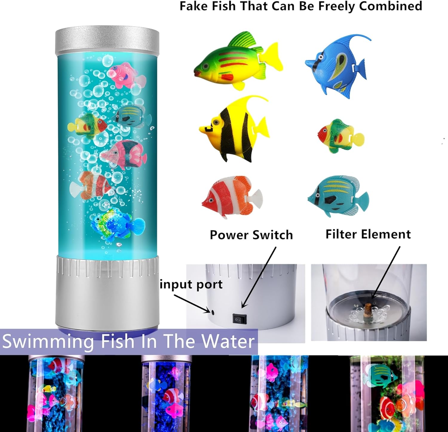 Bubble Fish Lamp – LED Aquarium Sensory Light for Kids & Home Decor