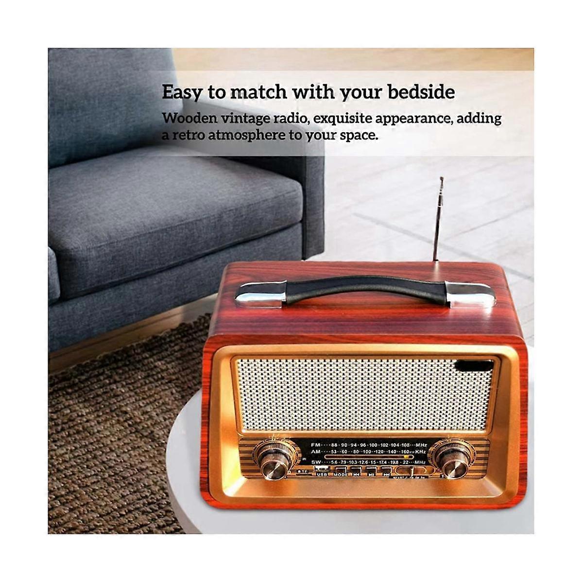 Retro Portable Bluetooth Speaker – AM/FM Radio Receiver with USB & TF Playback