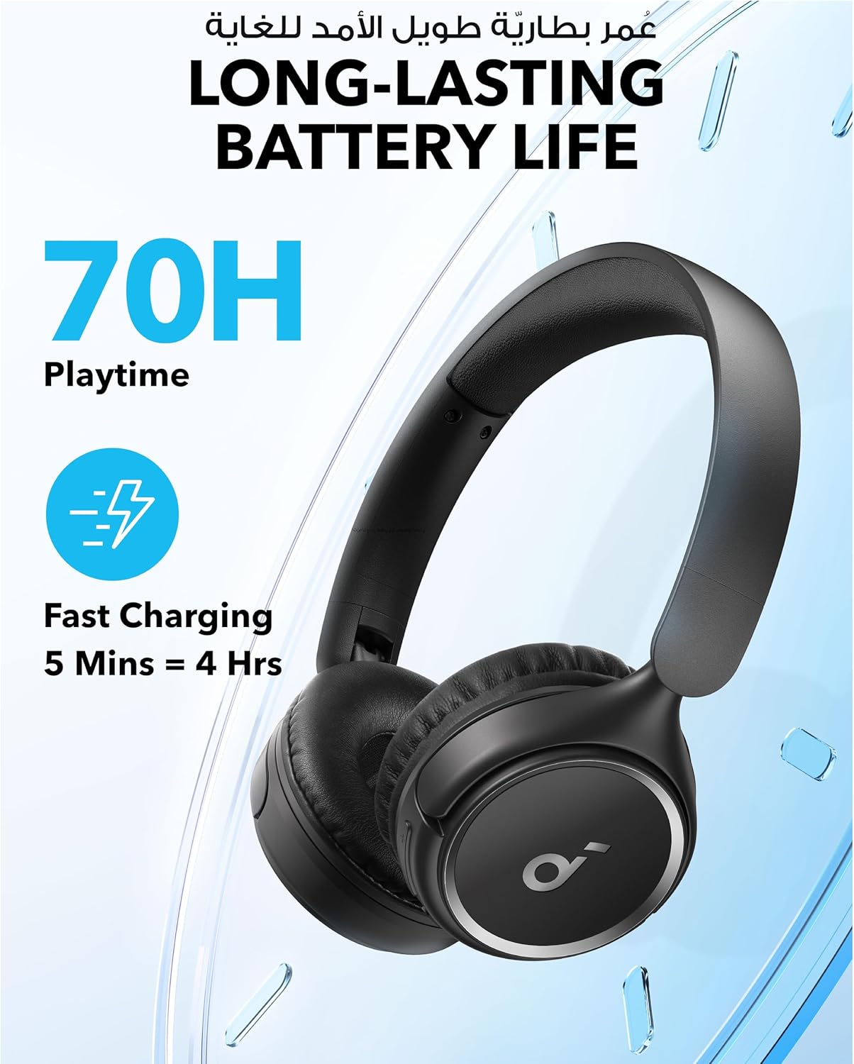 Soundcore by Anker H30i Wireless On-Ear Headphones – 70H Playtime & Pure Bass