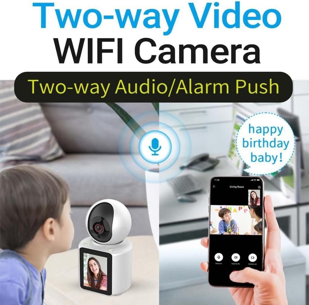 Two-Way Video Calling Smart WiFi Camera – 1080P HD, Infrared Night Vision, Baby Monitoring