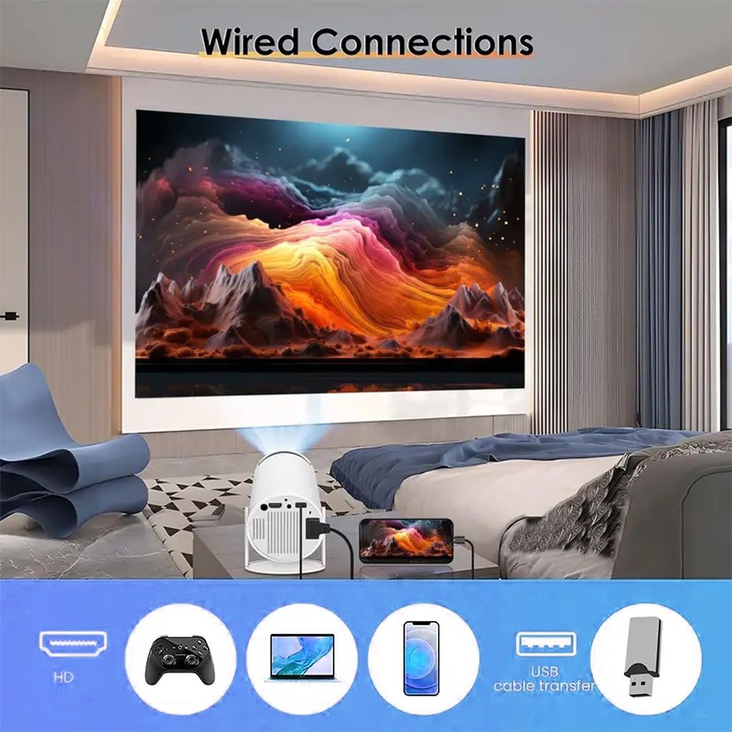 4K Ultra HD Portable Projector with Highlight Lens