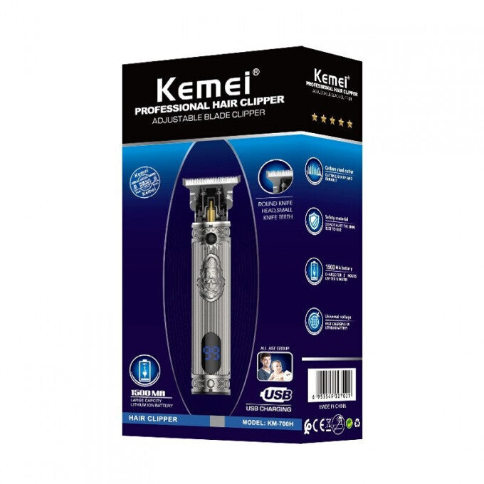 Kemei Super combo Razor Men Beard Trimmer +Cordless Electric Mini 0mm Baldheaded Hair Clipper - with lcd