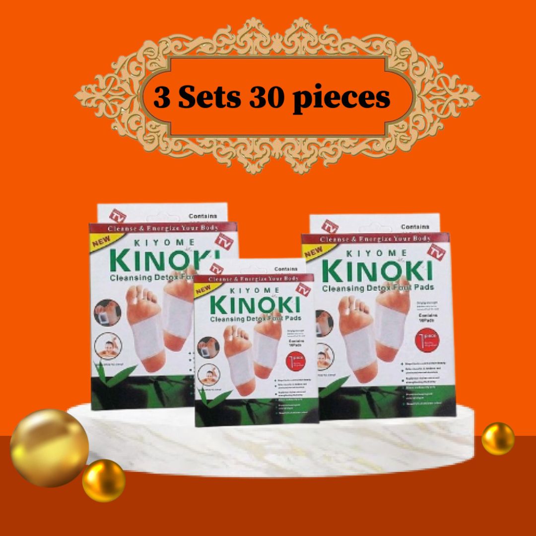 Kinoki Cleansing Detox Foot Patches – 3 Sets (30 Pcs) for Total Body Detox