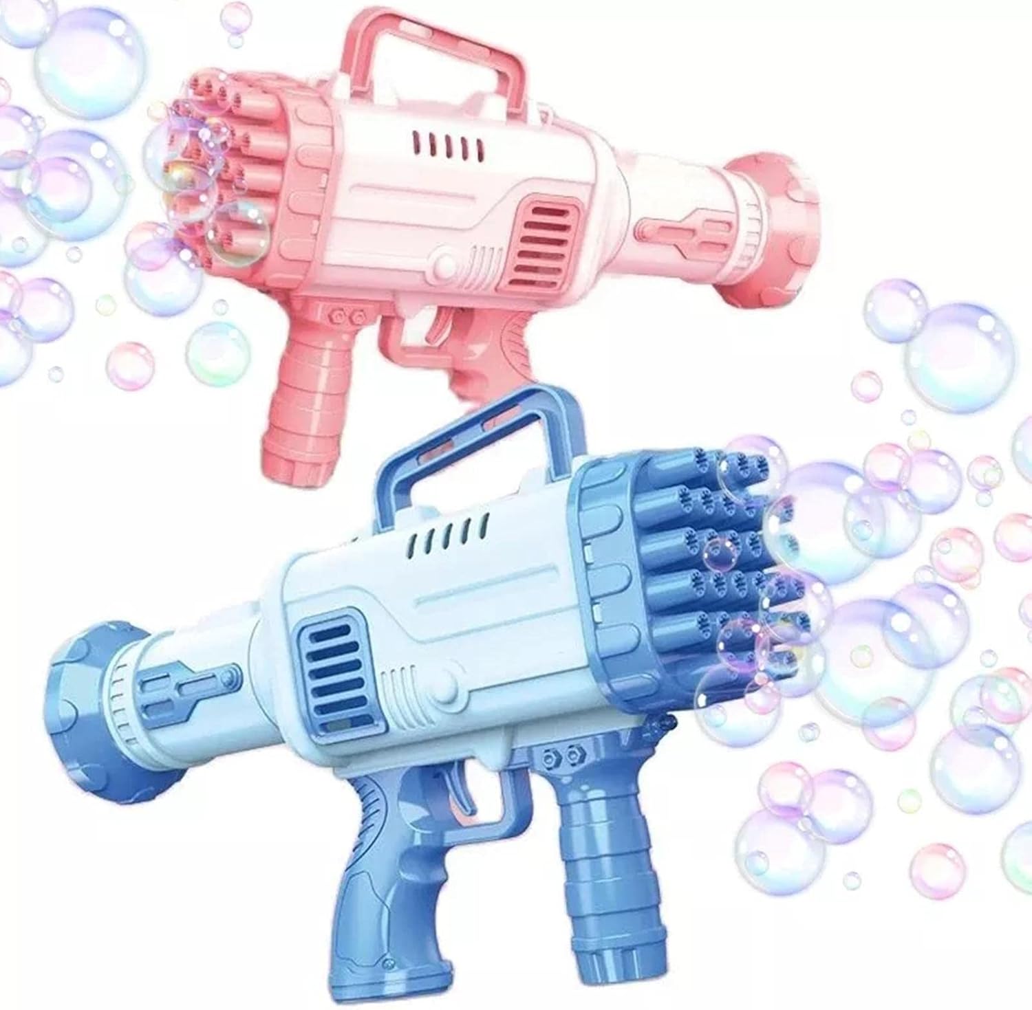 3 Pack 32 Holes Kids Bubble Gun – Rocket Soap Bubbles Machine, Automatic Blower for Kids