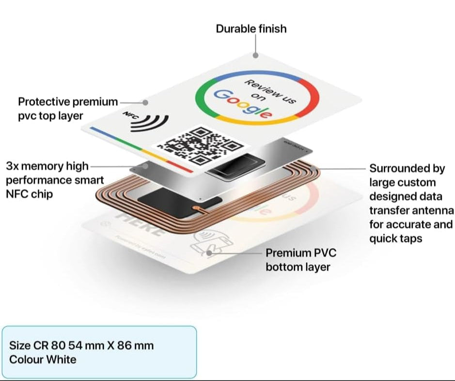 Google Review Card V3 – NFC & QR Code for Instant Business Reviews