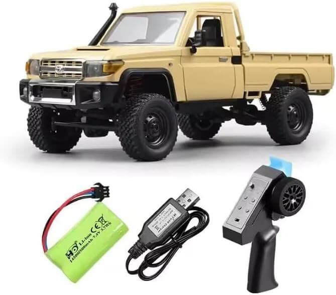 Full-Scale 4WD LC79 Toyota RC Crawler 1:12 – Powerful Off-Road Remote Control Car in Yellow | Realistic Desert Edition