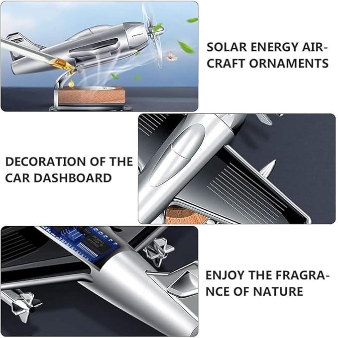 Solar Airplane Car Diffuser – Aromatherapy Freshener for Car, Office & Home