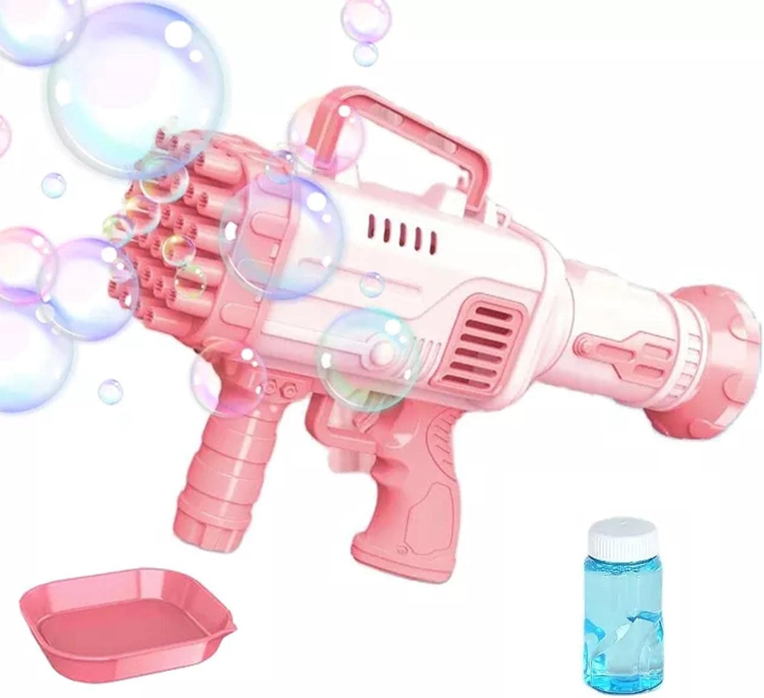 3 Pack 32 Holes Kids Bubble Gun – Rocket Soap Bubbles Machine, Automatic Blower for Kids