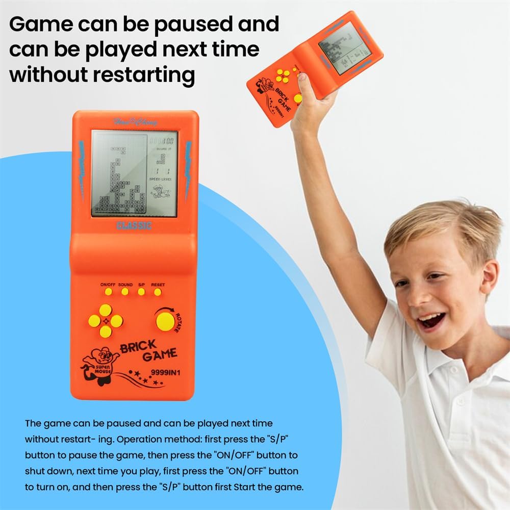 3.5-Inch Retro Brick Game Console – Classic 80s/90s Handheld Gaming with 23 Built-in Games