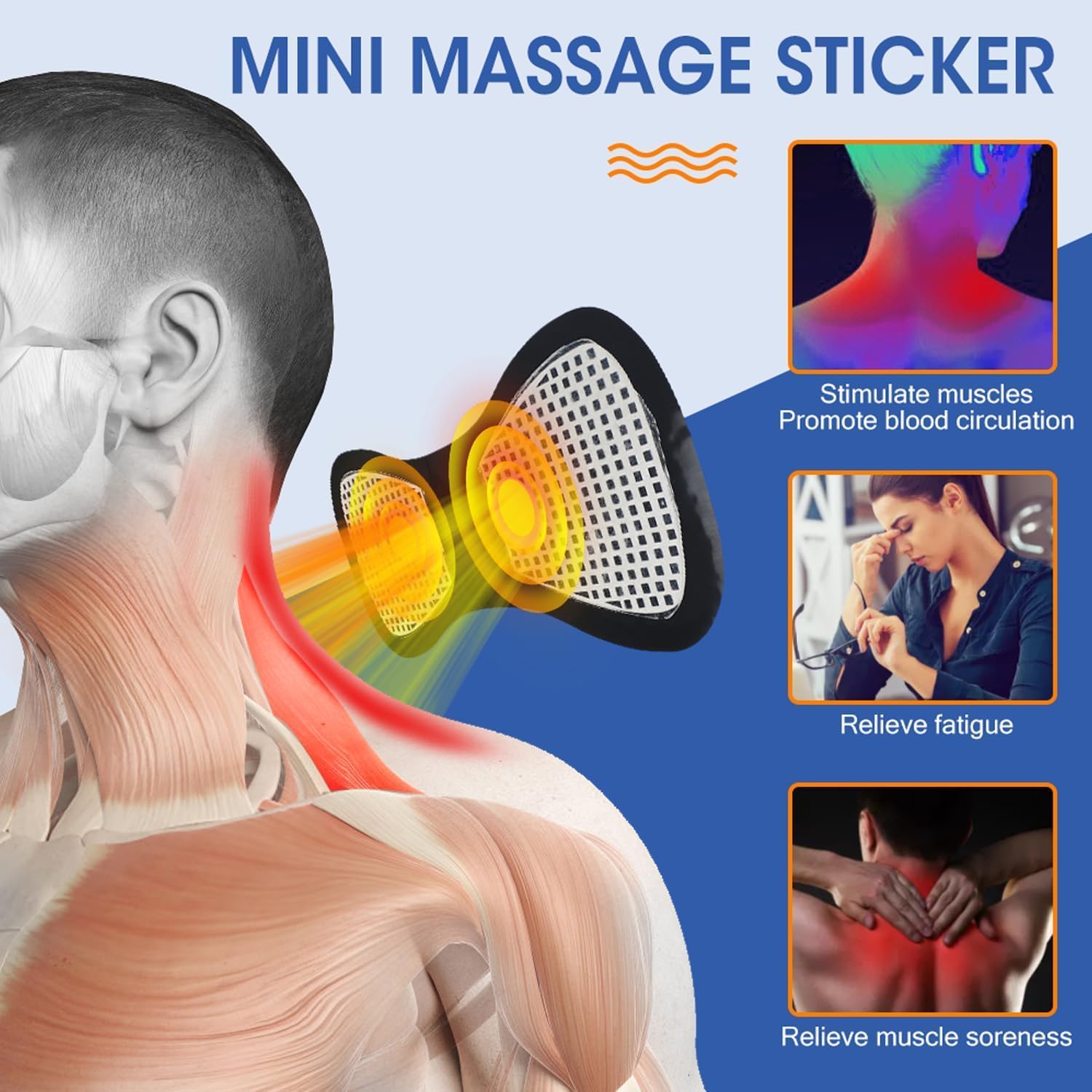 Mini Massage Machine – Portable Rechargeable Full Body Massager with 8 EMS Modes