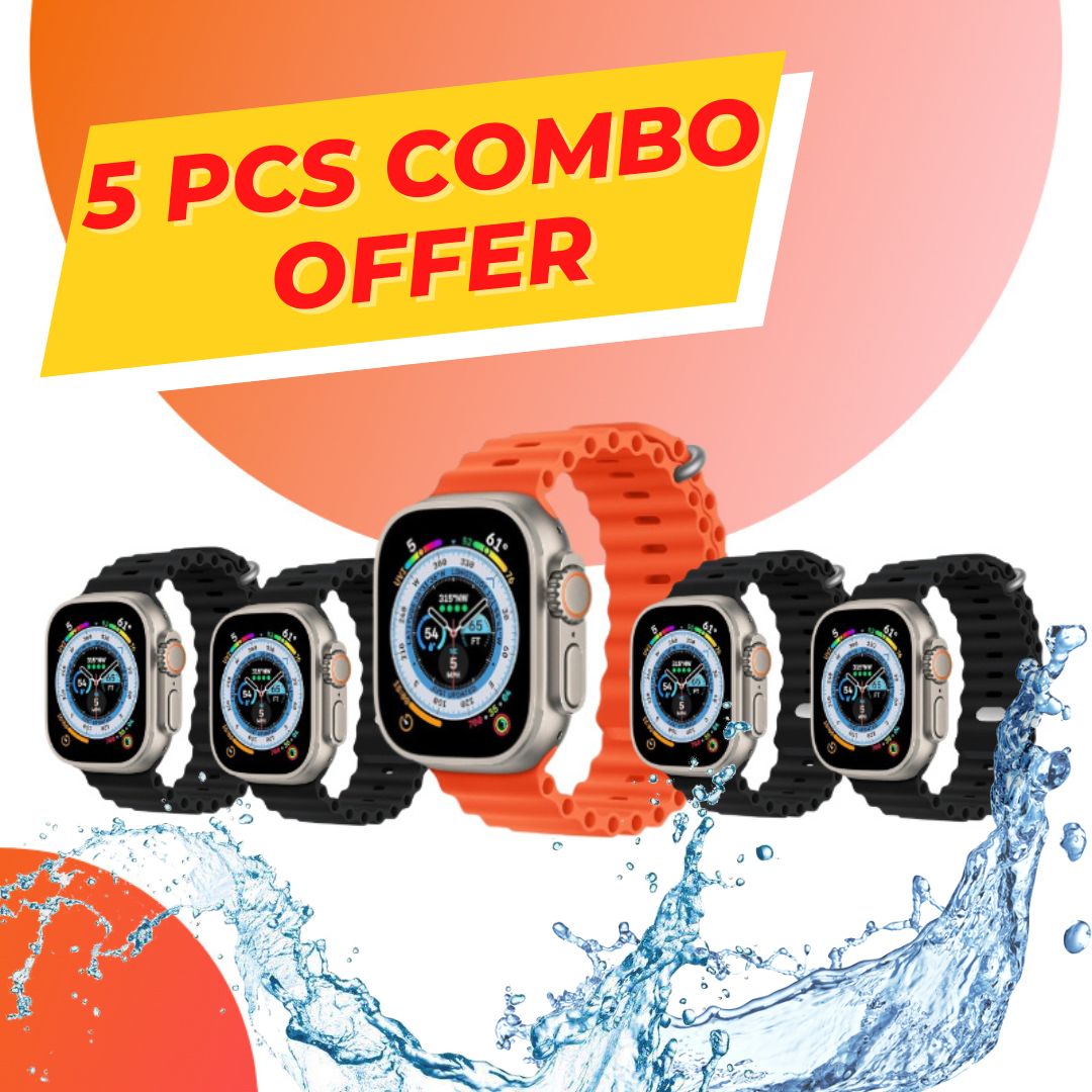 T800 Ultra Smartwatch 5 Pcs Combo Offer