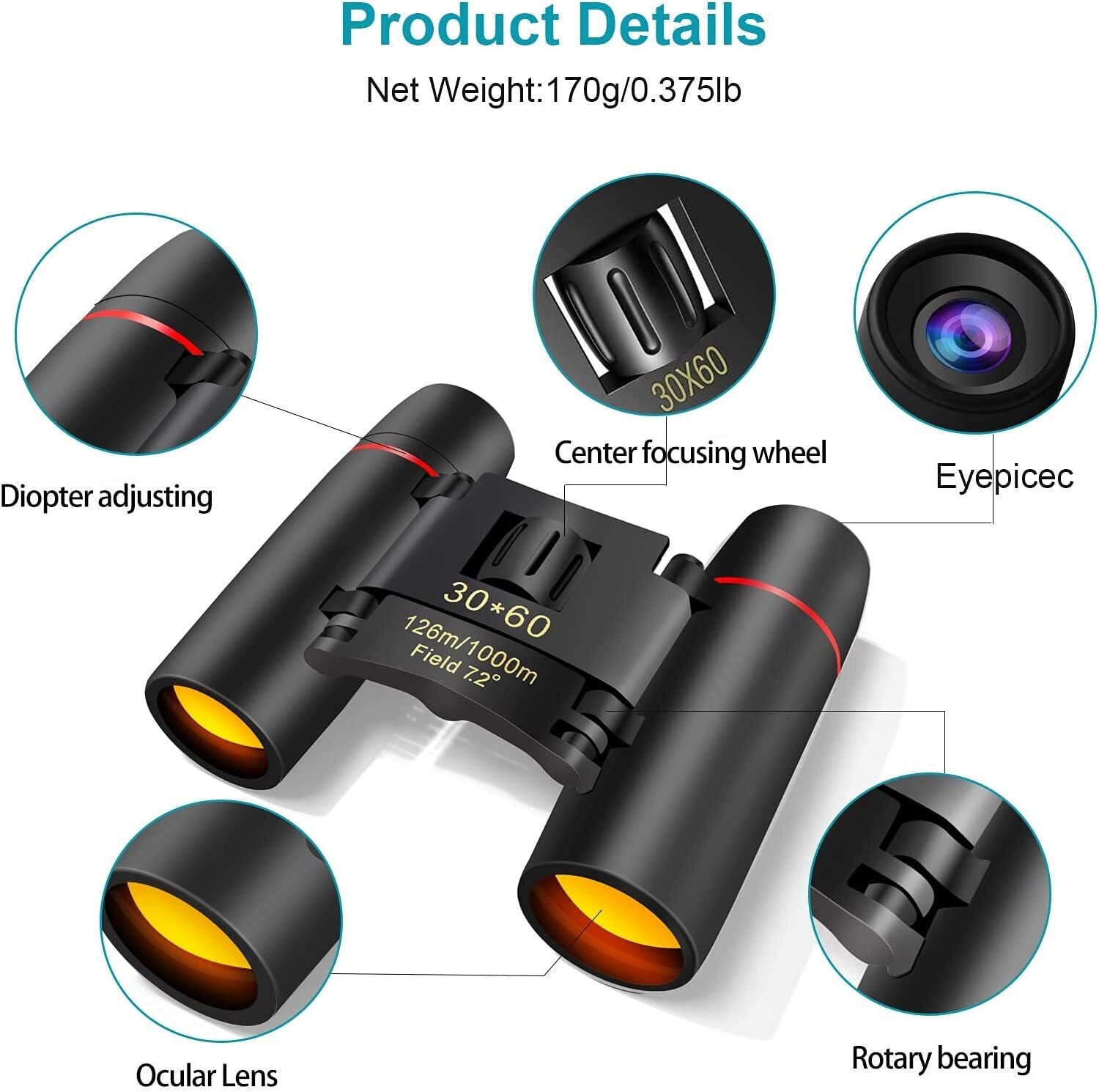 Portable Waterproof Foldable Binoculars - Compact & Durable