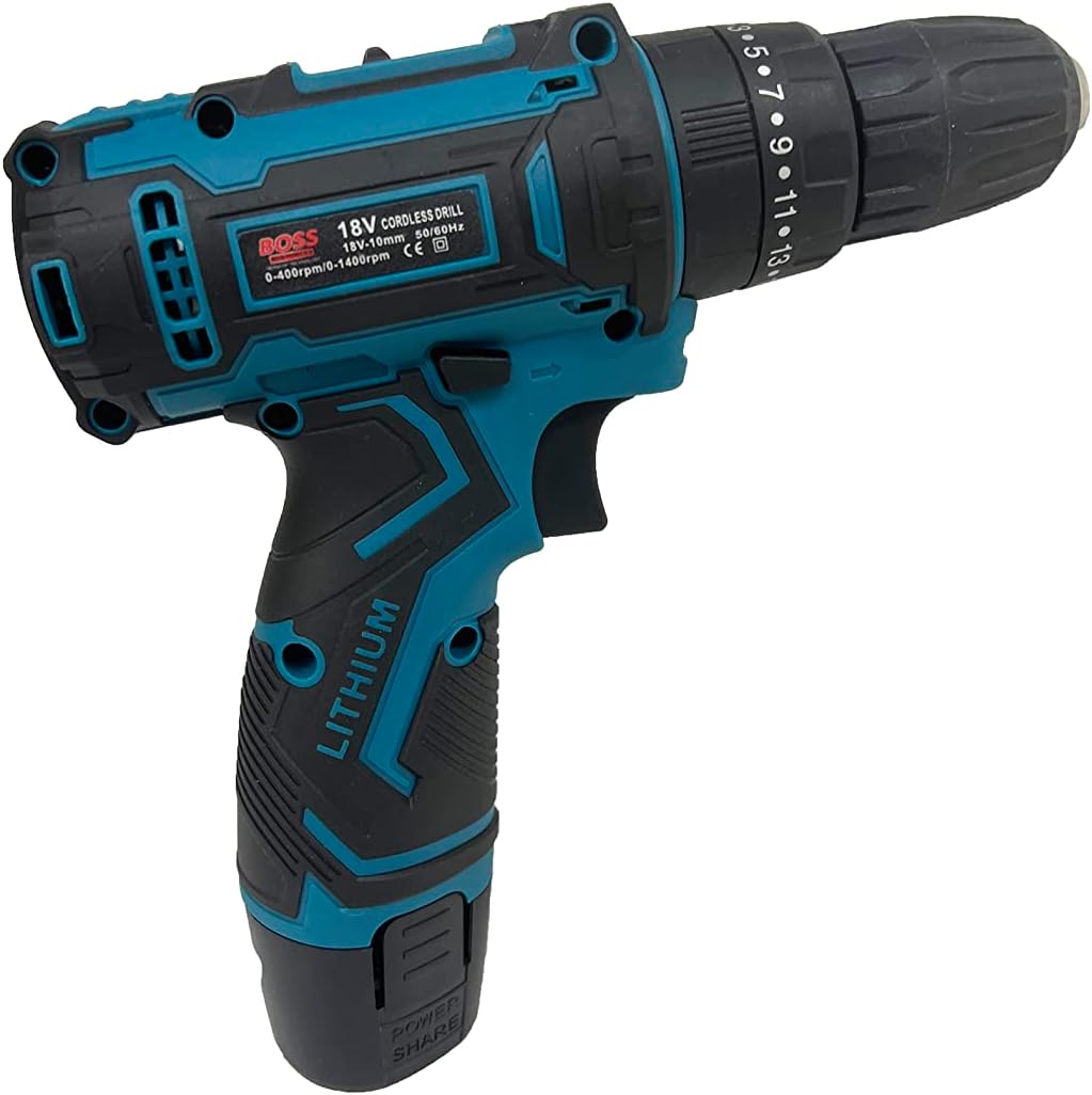 BOSS NEO POWER 18V Cordless Drill Machine – 2 Batteries, Complete Set (UAE Free Delivery)