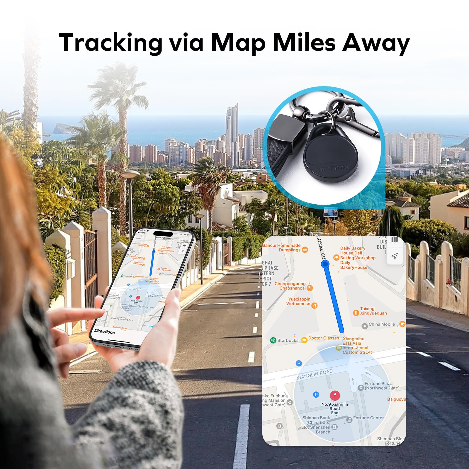 MOMAX PinPop Lite Find My Tracker – Smart & Compact