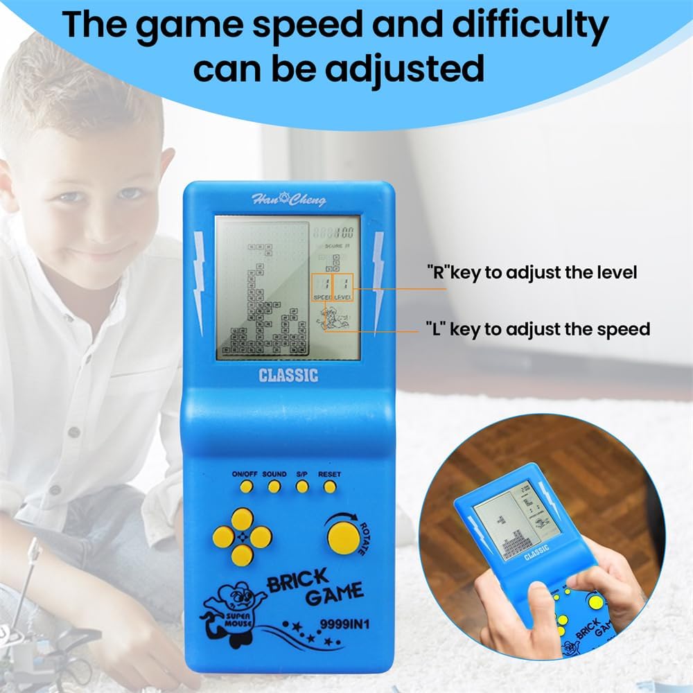 3.5-Inch Retro Brick Game Console – Classic 80s/90s Handheld Gaming with 23 Built-in Games