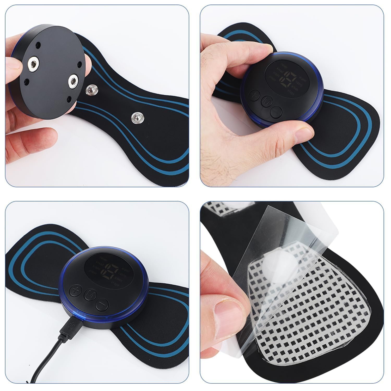 Mini Massage Machine – Portable Rechargeable Full Body Massager with 8 EMS Modes