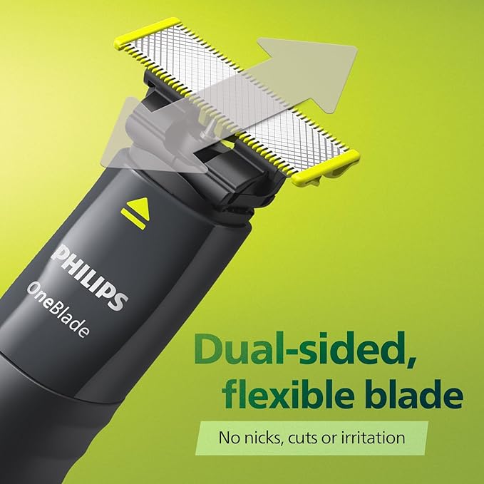 Philips OneBlade Face Hybrid Trimmer & Shaver QP1424/10 – Dual Protection, Wet & Dry Use, USB Rechargeable