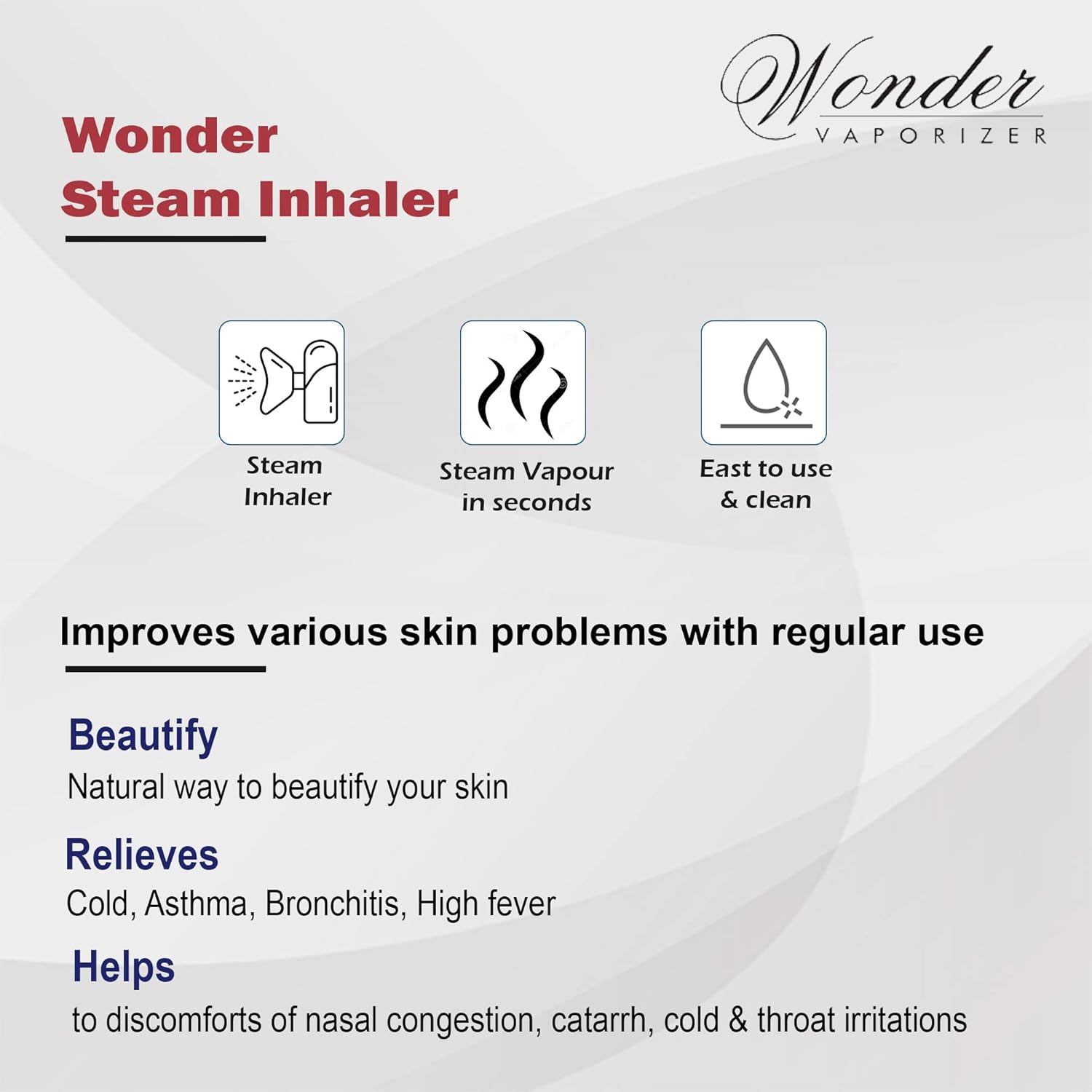 WONDER Steam Inhaler Professional Plastic Vaporizer