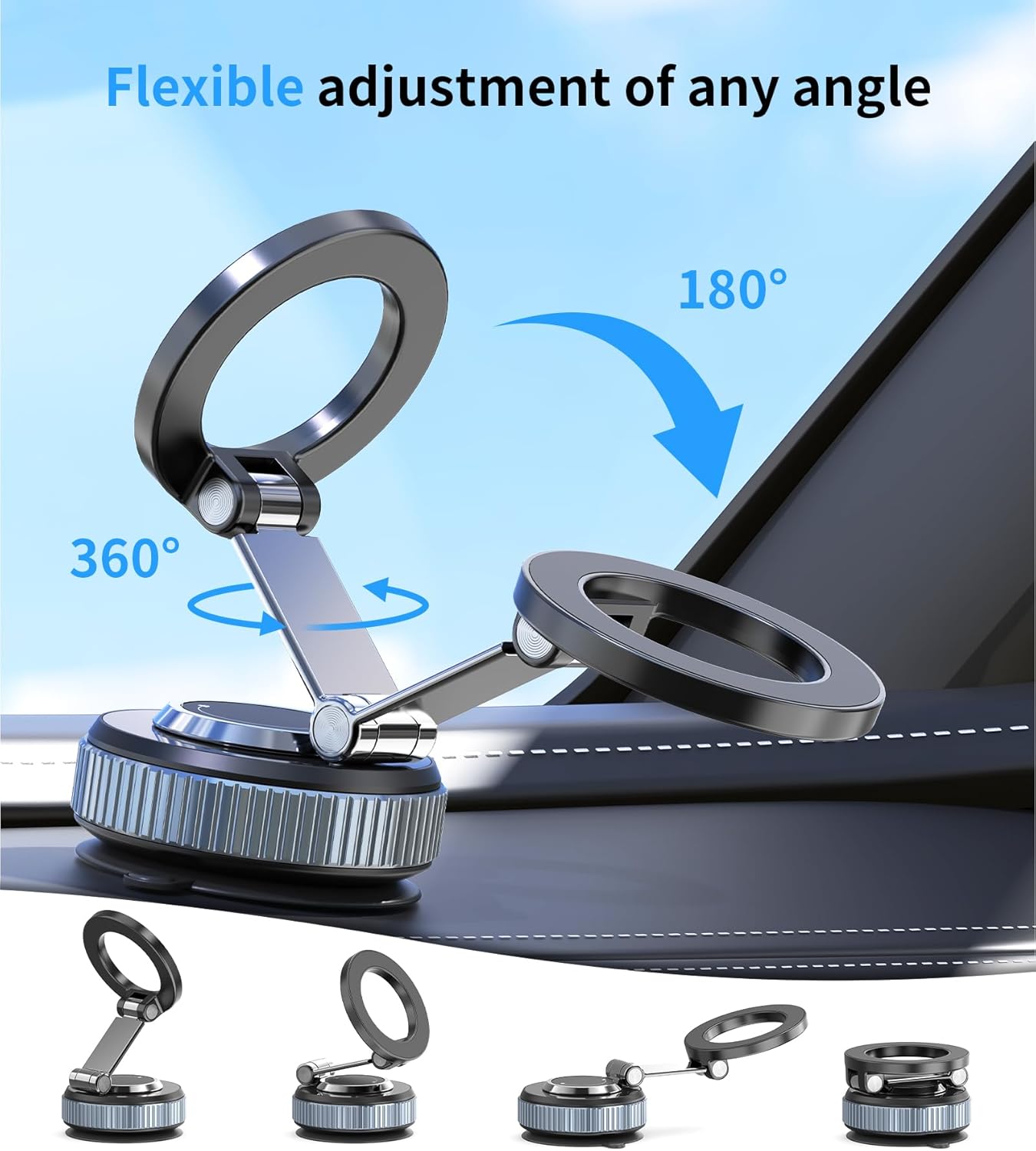 360° Car Dashboard & Windshield Phone Holder – Strong Suction Mount | Universal Mobile Stand UAE