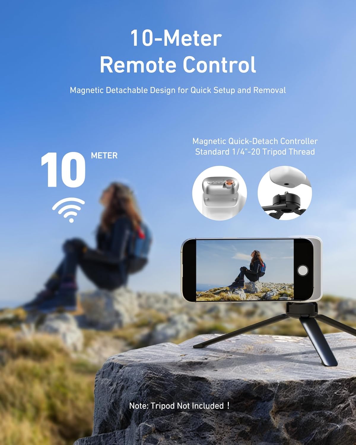 TELESIN Magnetic Quick Release Mount for iPhone – Strong Magnetic Camera Holder with 360° Rotation, Compatible with MagSafe, Ideal for Vlogging & Action Videos