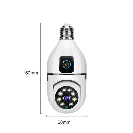 Y27 V380 1080P WiFi Bulb Camera – Dual Lens, Night Vision, Two-Way Audio