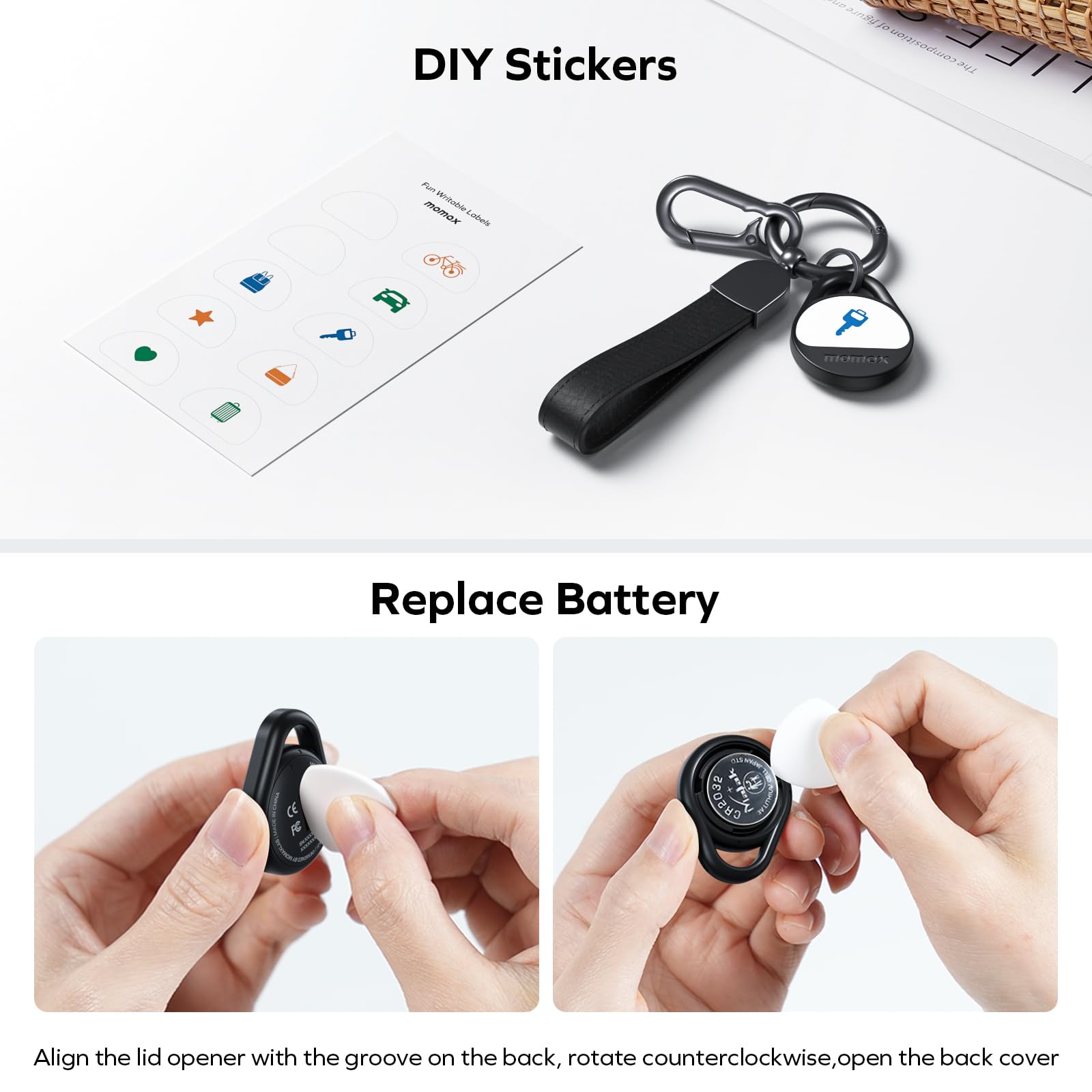 MOMAX PinPop Lite Find My Tracker – Smart & Compact