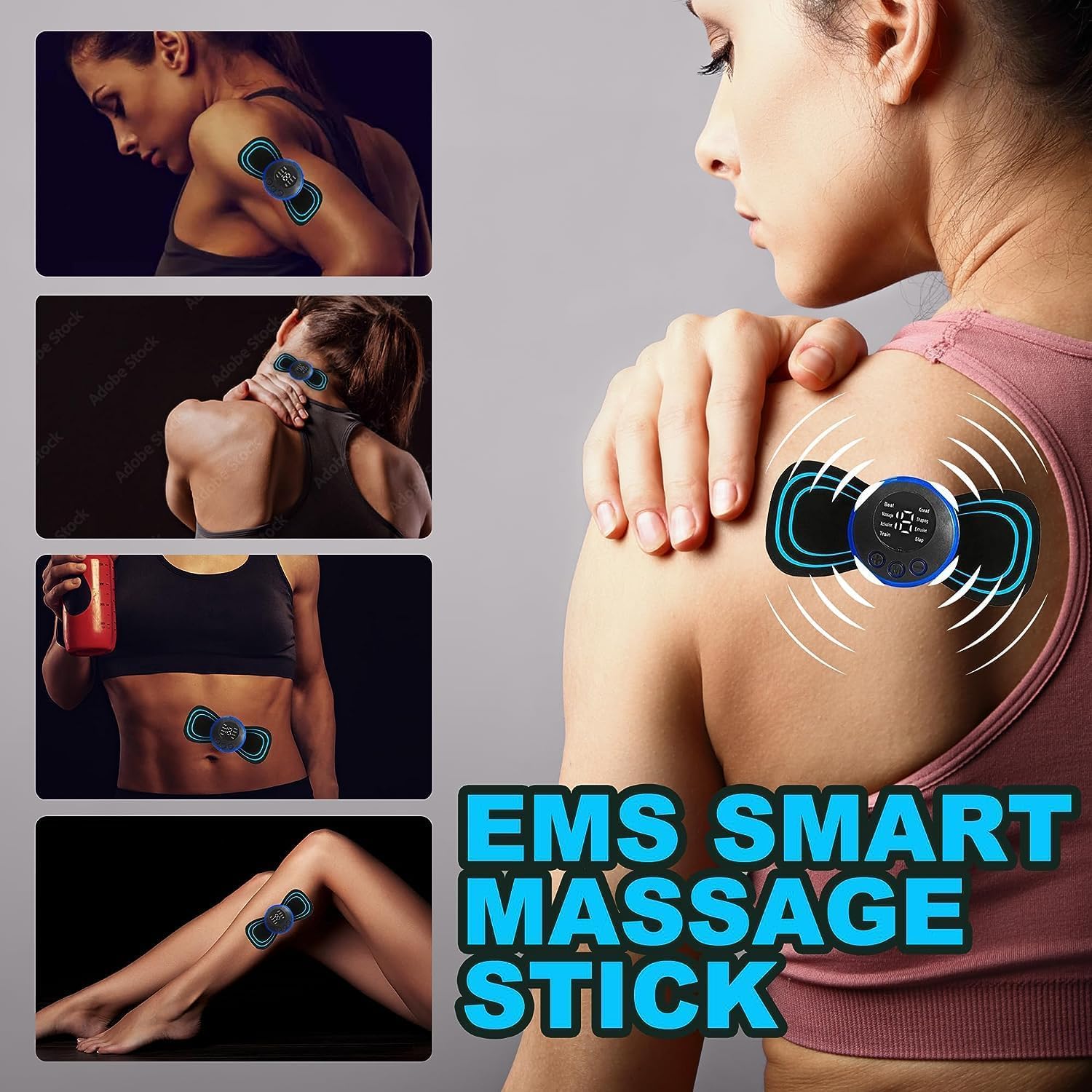 Mini Massage Machine – Portable Rechargeable Full Body Massager with 8 EMS Modes