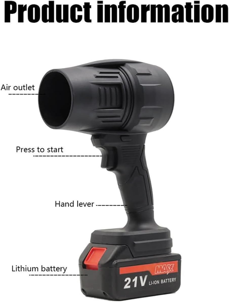 Jet Dry Mini Blower Turbo Jet Fan – 21V Dual Battery | Lightweight Powerful Leaf & Dust Cleaner with Adjustable Speed for Home, Garden & Car