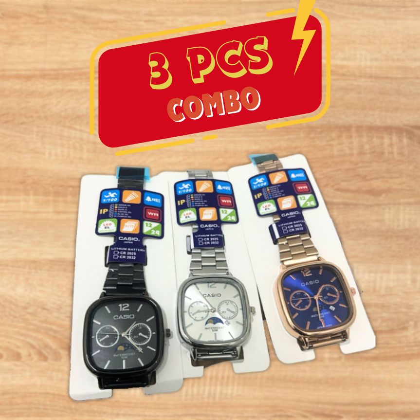 Trending 3-Piece Unisex Watch Combo – Stylish, Water-Resistant, and Versatile Designs