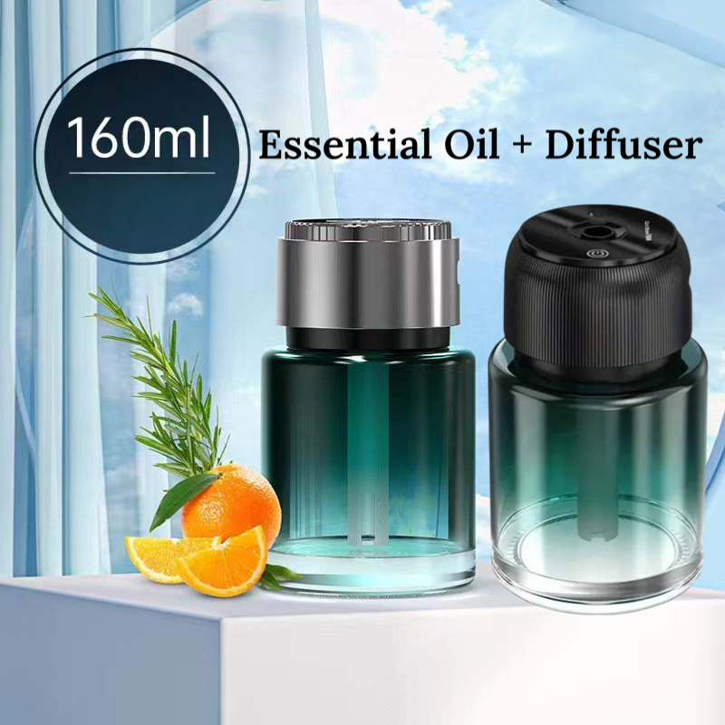 Car Fragrance Diffuser with Light & Essential Oil – 160ml Aromatherapy Air Freshener