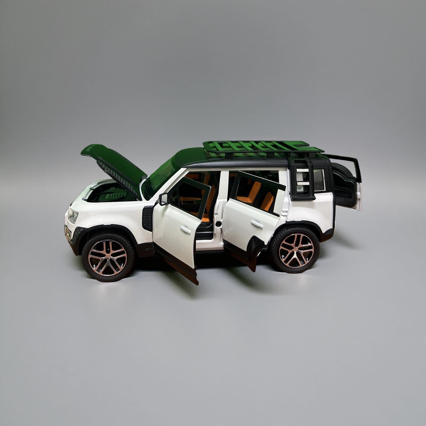 DEFENDER 4x4 Metal SUV Toy Car – Openable Doors, Lights & Sounds, Pull-Back Action